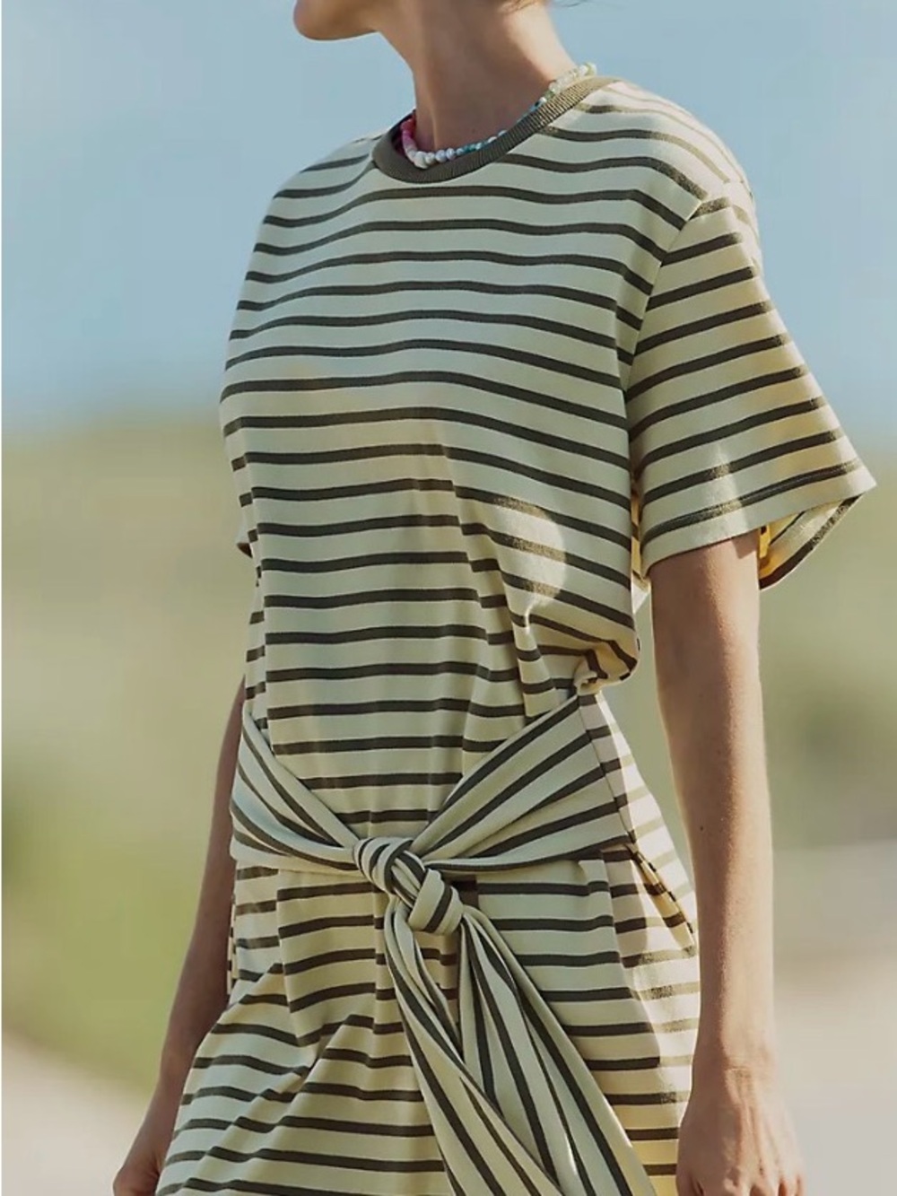 Daily Practice byTie-Waist Mini T-Shirt Dress NWOT Retail $88